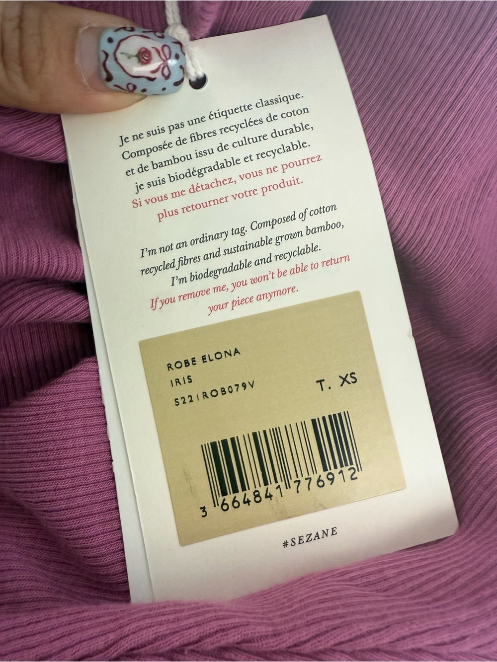 Sezane Elona Midi Dress in Magenta Organic Cotton Sz XS - Picture 6 of 11